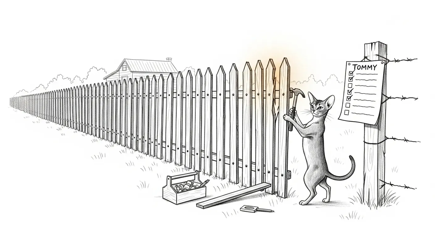 Tommy seals the last picket gap in the fence so no beta blocker slips through.