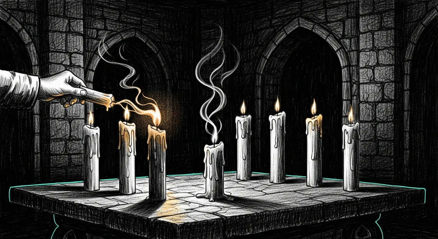 Council always-alive — three concentric rings of guardian lanterns around the council chamber, each ring lit by an independent flame; if any one wavers, the next two still hold the room.