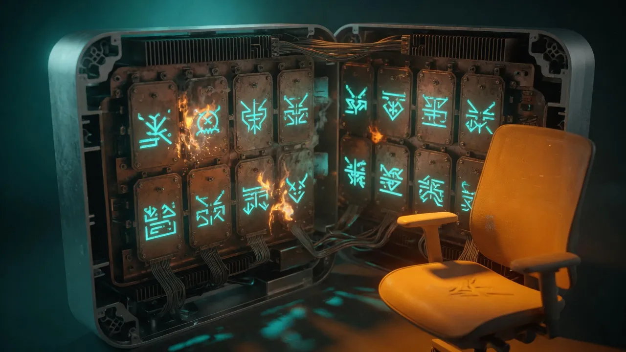 LaunchDaemon plaques etching under teal service light — wave-1 cutover