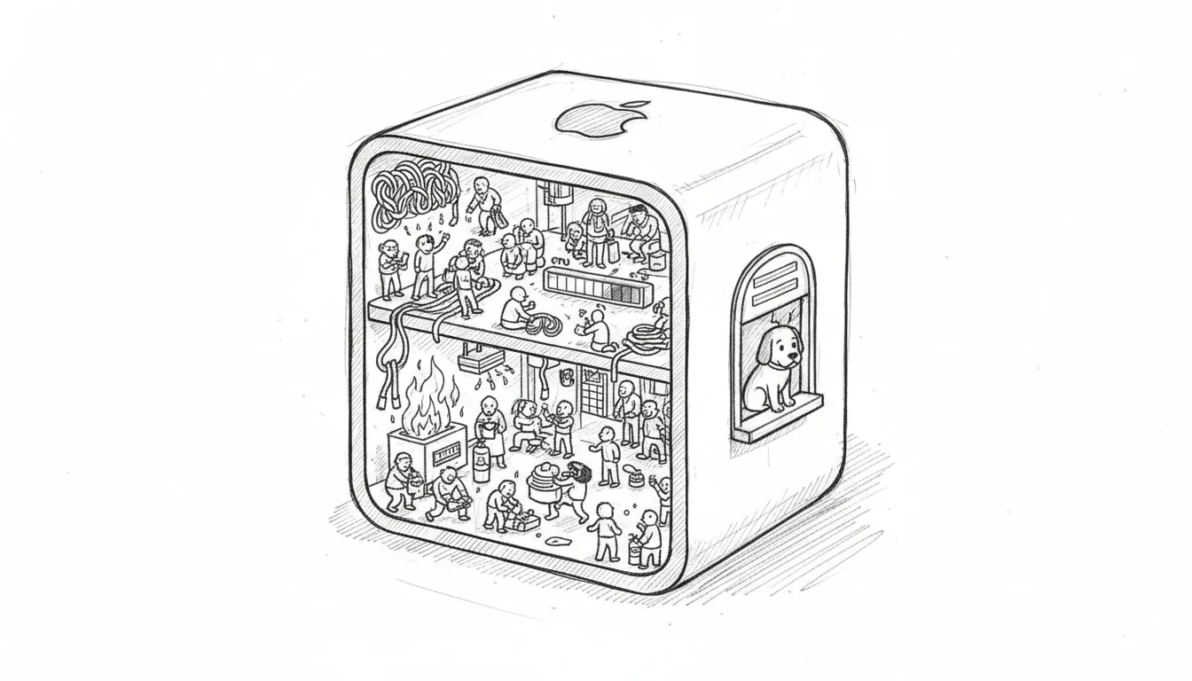 Mac Mini cutaway — two worlds in one aluminum rectangle