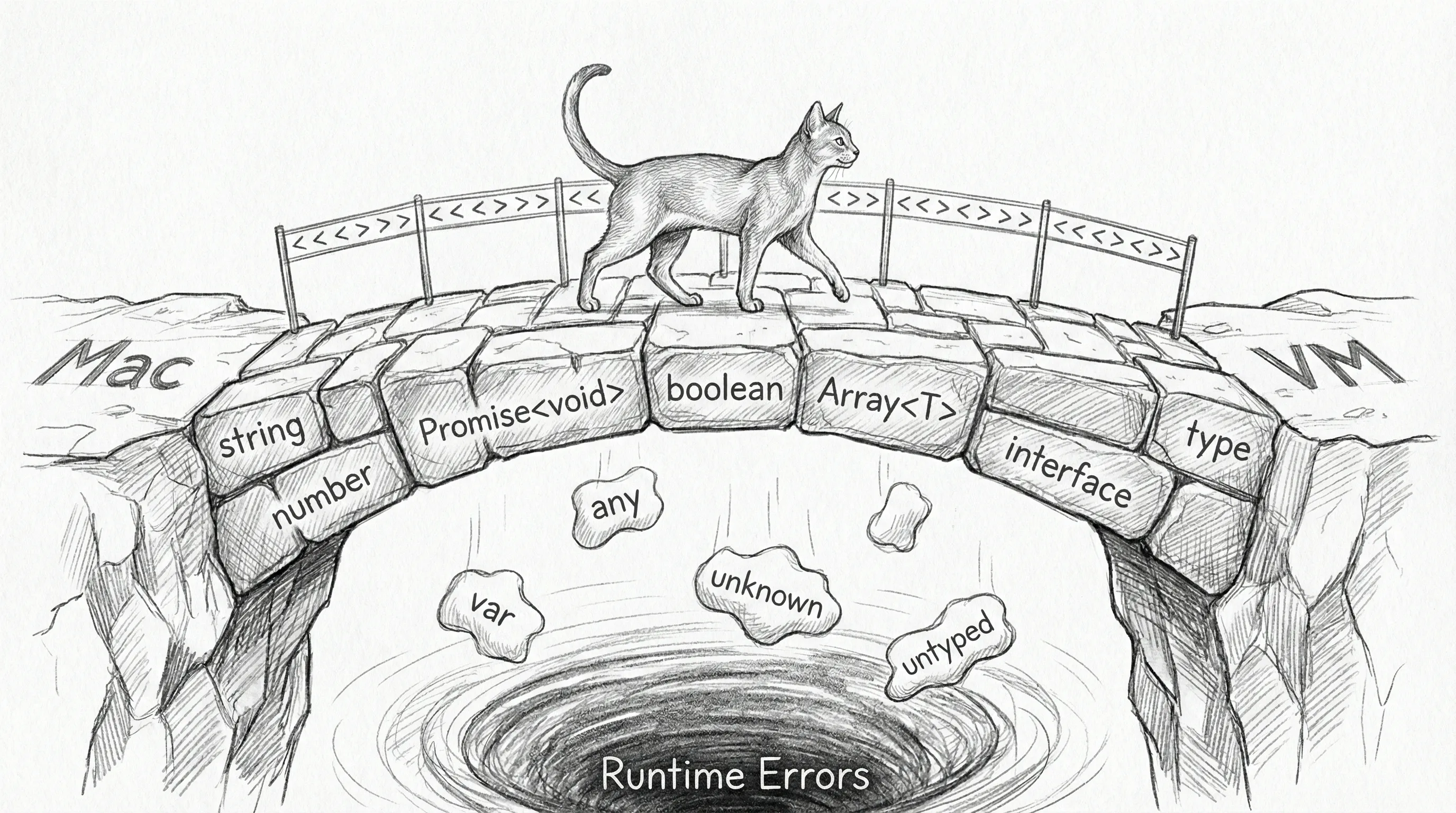 The TypeScript bridge — type-safe passage between Mac and VM, because runtime errors at 3 AM are a lifestyle choice